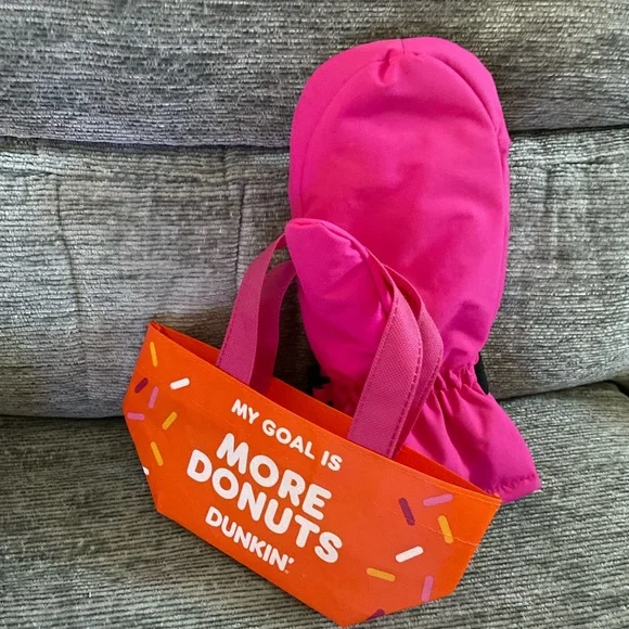 Dunkin’ 🍩 Mini Tote Bag AND Pink Left Winter Mitten! NEW! - Picture 3 of 8